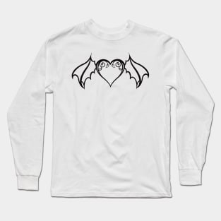 Black Bat Heart Long Sleeve T-Shirt